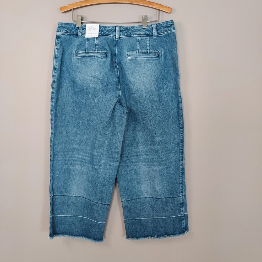 Talbots Wide Leg Released Hem Crop Jeans Size 14 - Picture 4 of 13